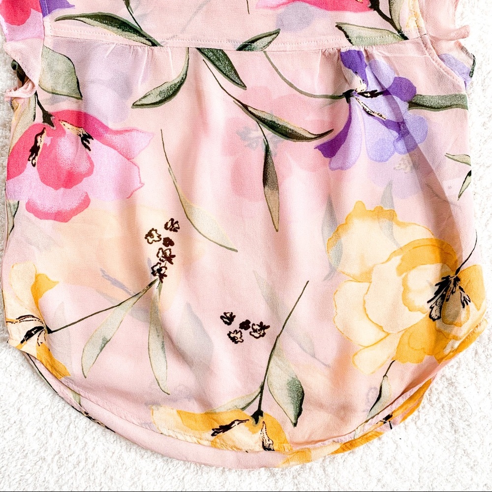 Reformation Floral Ruffle Sleeve Boho Top - Picture 4 of 13